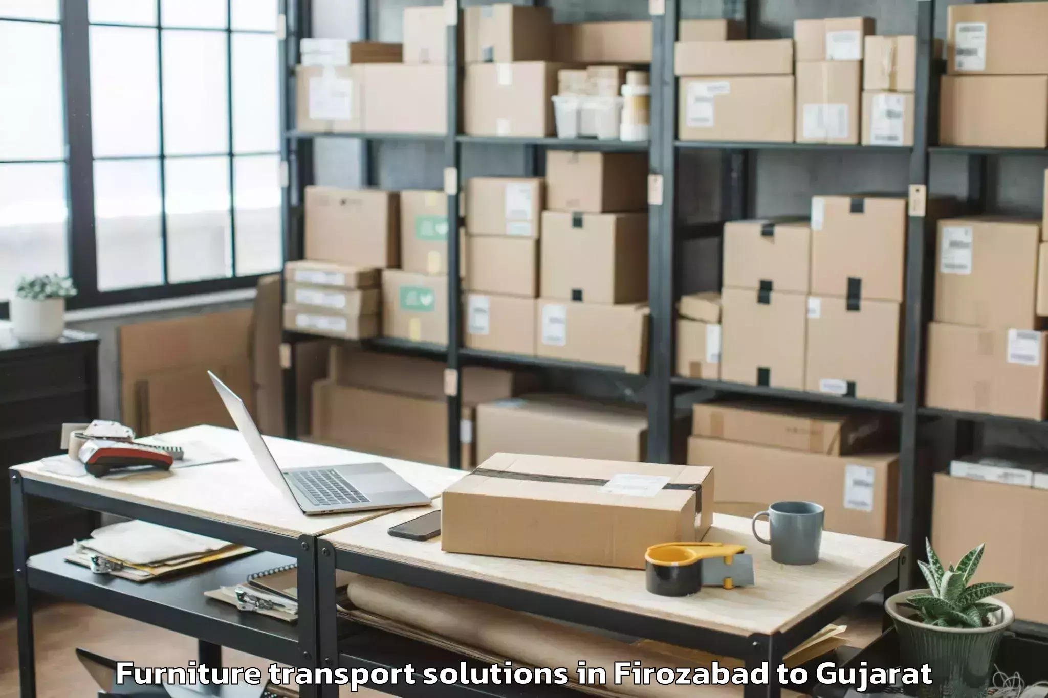 Top Firozabad to Jhagadia Furniture Transport Solutions Available